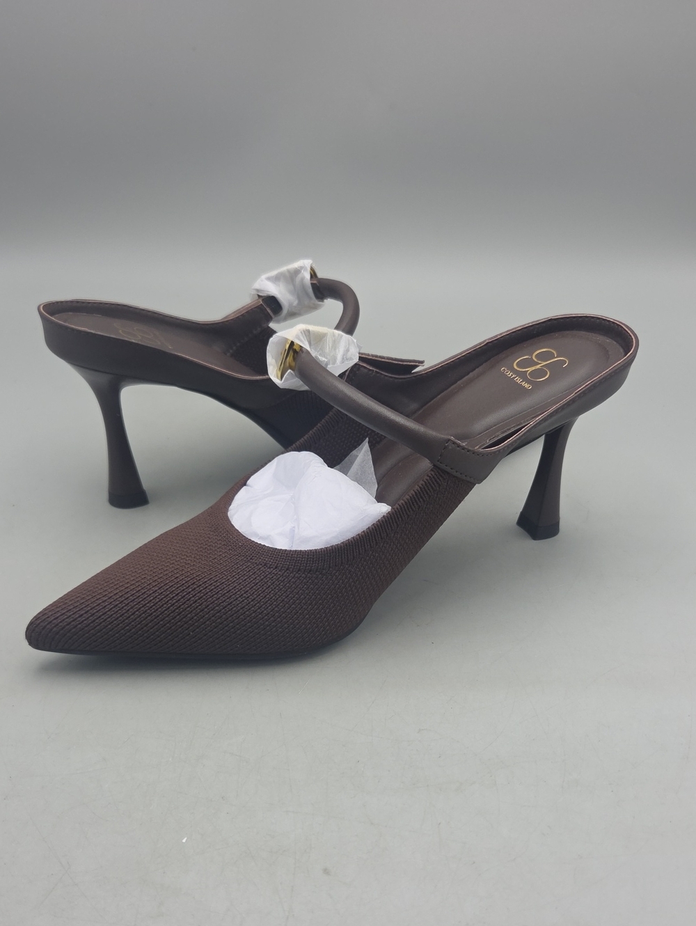 Cozy Island Women’s Brown Pointed Toe Heeled Mules Women 5 - Picture 7 of 12